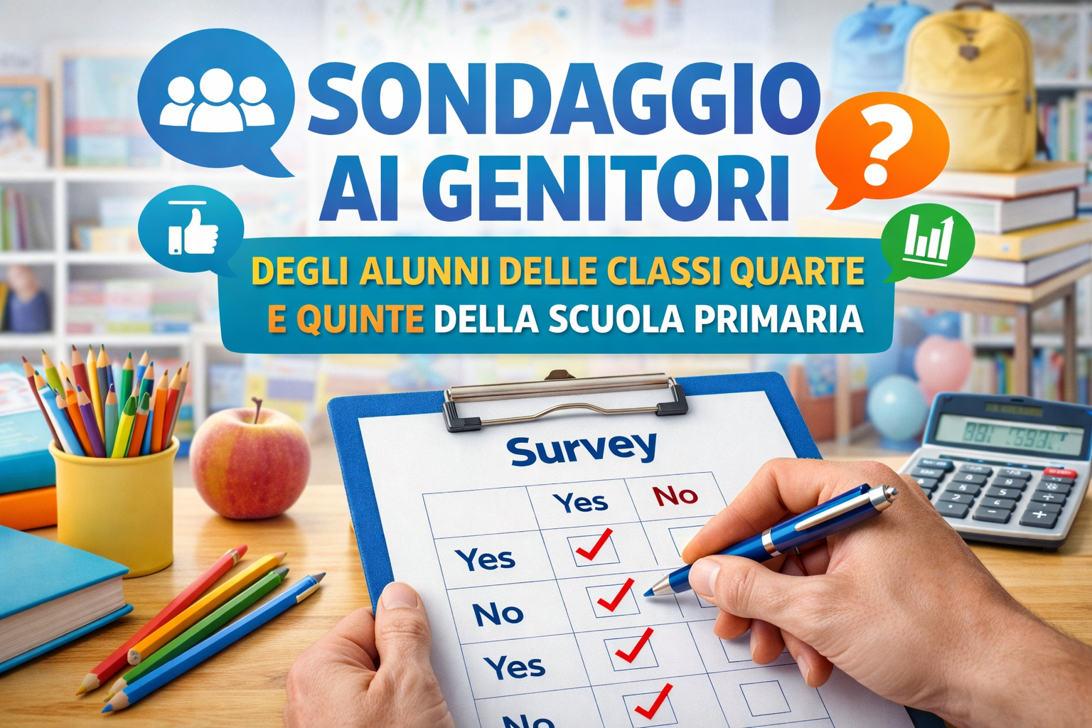 Sondaggio per i genitori degli alunni delle classi quarte e quinte della scuola primaria